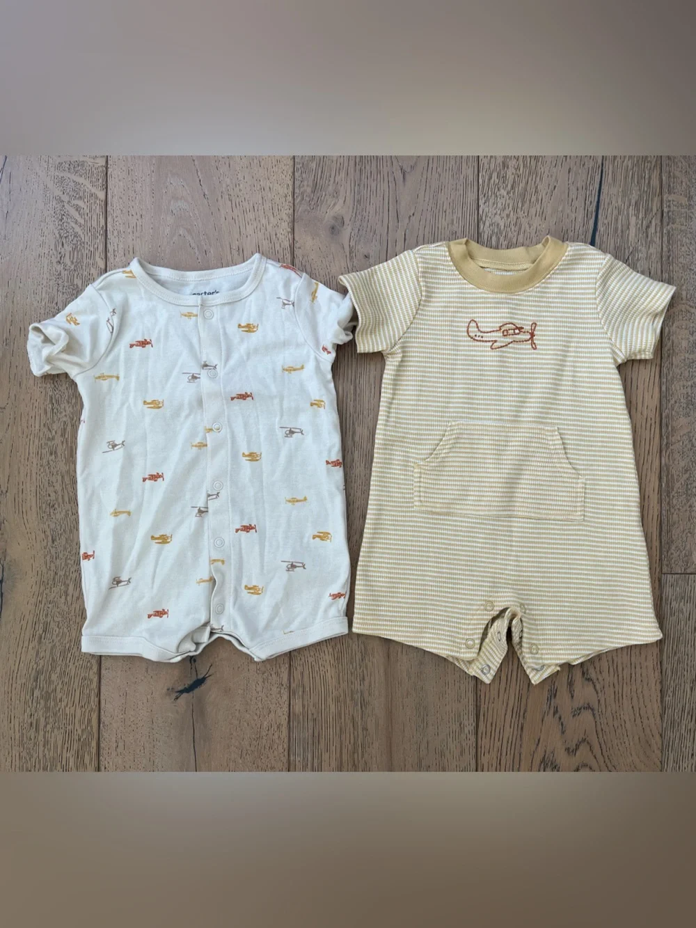 Carter’s 3-6 Month Baby Boy Girl Romper One Piece Summer Airplane Crab Stripe
